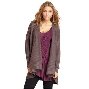 Free People Oversized Shell Cardigan in Blackberry Heather